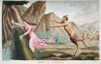 Syrinx en una caña o Pane e Siringa, Libro I, ilustración de 